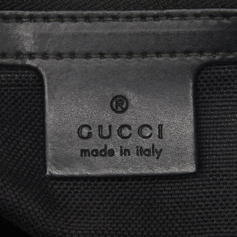 Gucci GG Supreme Crossbody Shoulder Bag 474137 Black PVC Leather Used