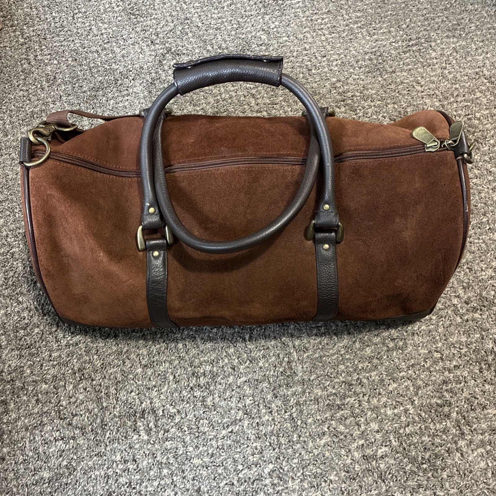 Vintage Marlboro 2003 Genuine Suede Leather Travel Gym Duffel / Duffle Bag