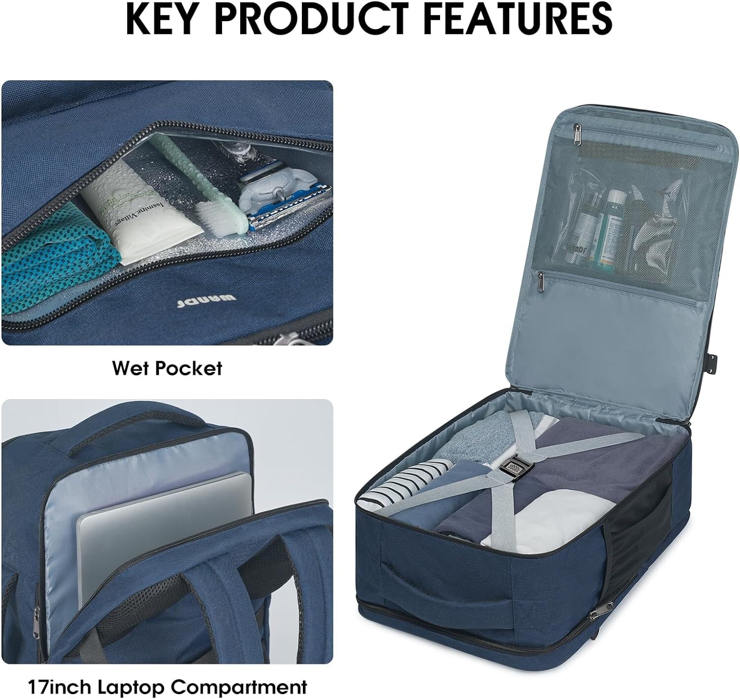 Versatile 17 Inch Laptop Backpack for Travel – Wet Pocket & Anti-Theft Design