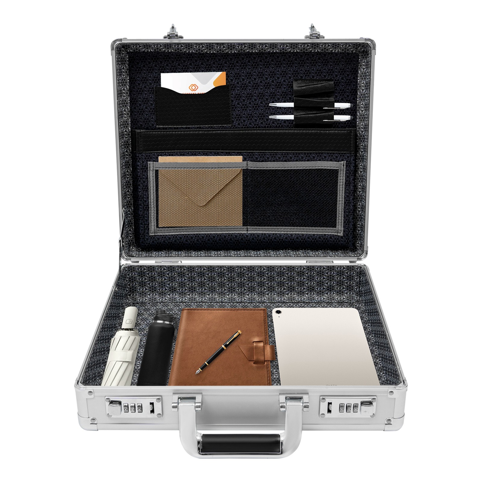 Aluminum Briefcase Attache Case For Men Office Document Antitheft with Lock