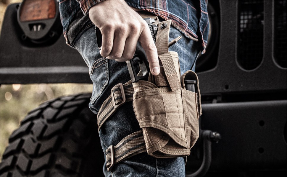 Military Drop Leg Holster Tactical Thigh Pistol Gun Pouch Right Hand Adjustable