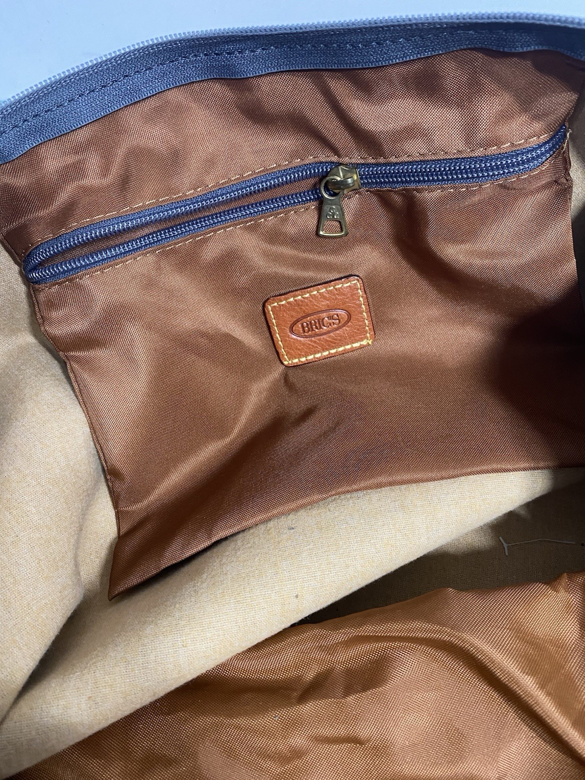 Brig’s 24” Life Cargo Duffel Bag Dark Slate Blue Pebbled Leather W/Leather Trim