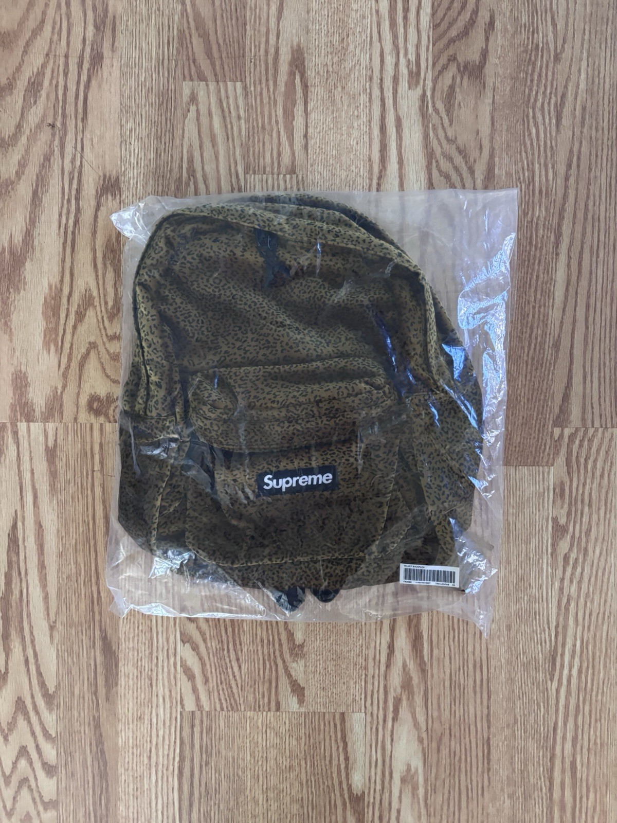 Supreme Velvet Backpack Tan Leopard Unopened SEALED FW25 NEW