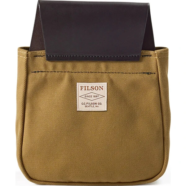 Filson Belt Pouch 11016031 MADE IN USA Dark Tan Khaki Rugged Twill Leather CC