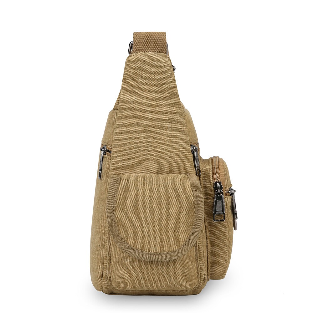 Men’s Canvas Shoulder Bag Durable Tool Bag Crossbody Sling Large Capacity Travel