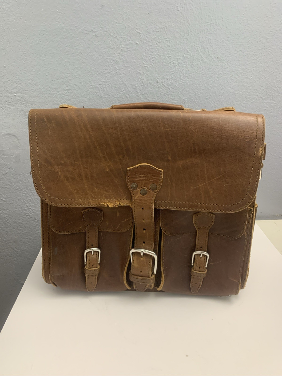 Saddleback Brown Leather Classic Large Briefcase 14 In H Front Pockets