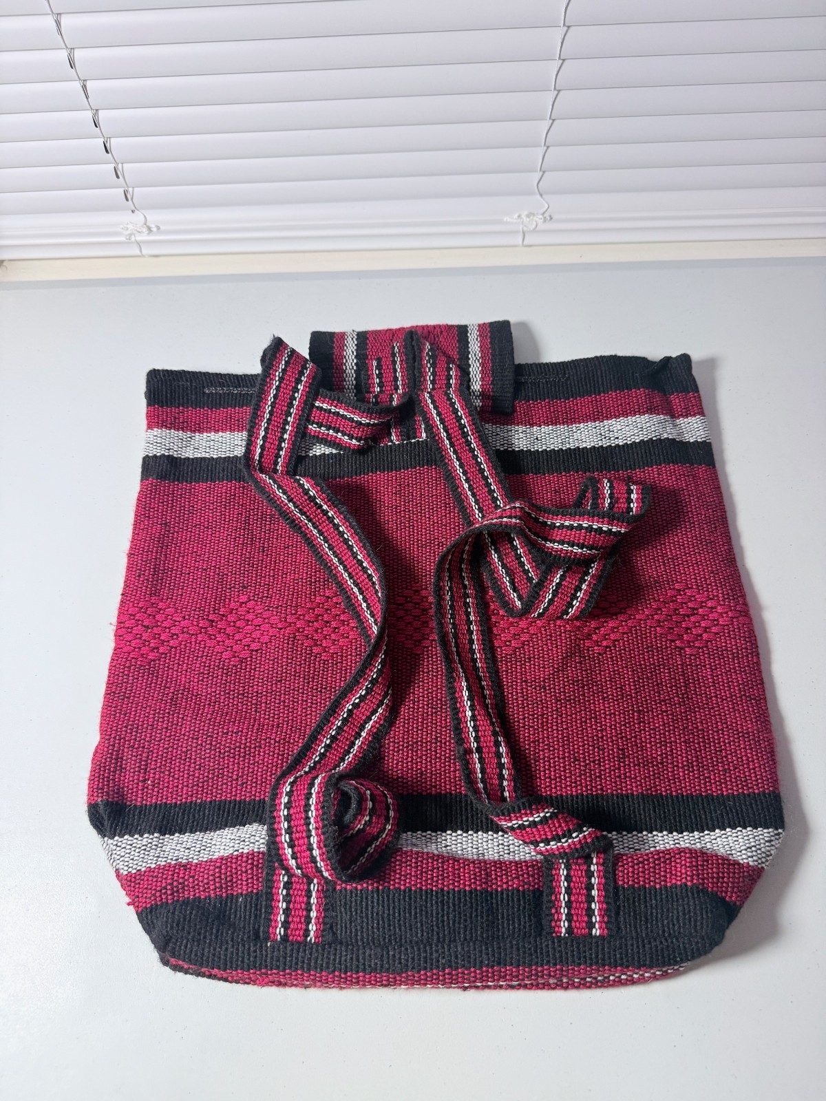 Marvel Deadpool Woven Handmade Red Black White Backpack Satchel Bag 16 x 16
