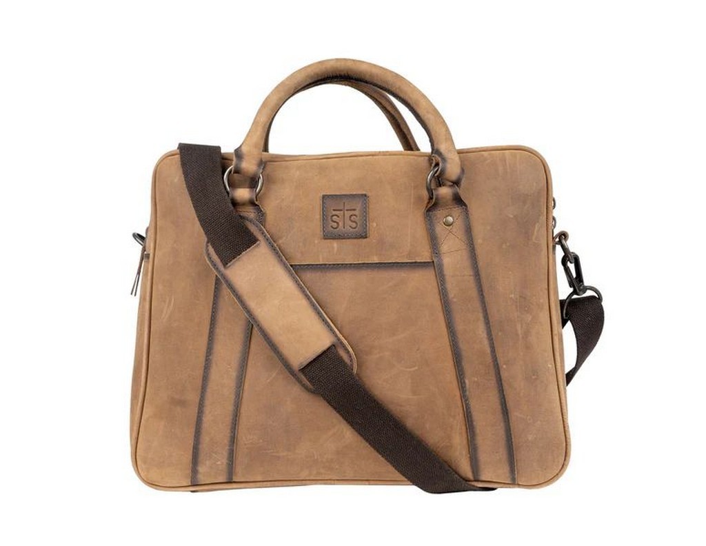 StS Ranchwear Western Briefcase Mens Leather Foreman Brown STS34313