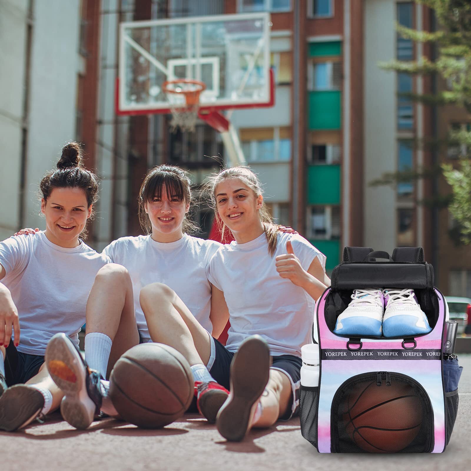 Basketball Bag Large Basketball Backpack with Shoe Compartment and Ball Holde…