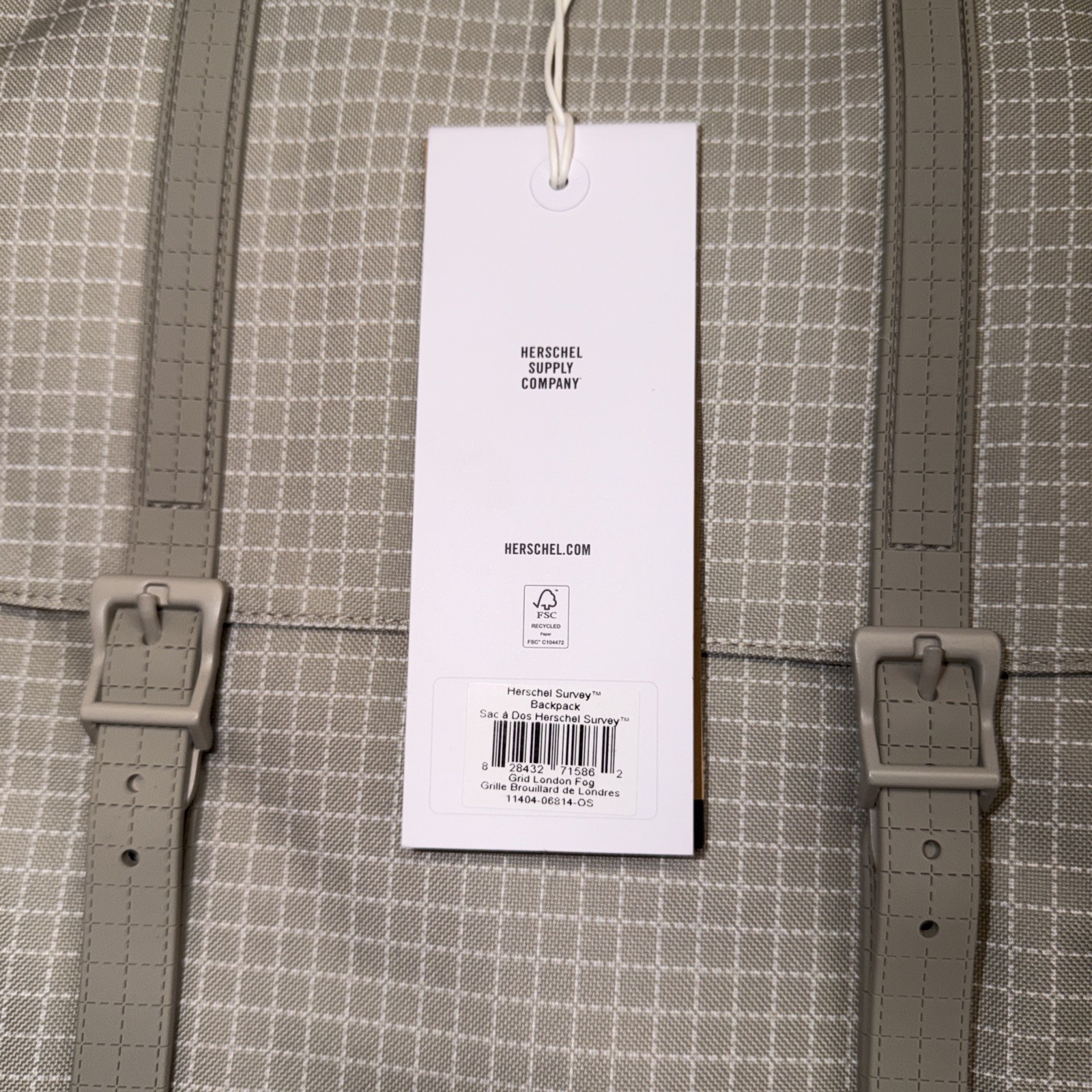 herschel Survey backpack 20L In Grid London Fog
