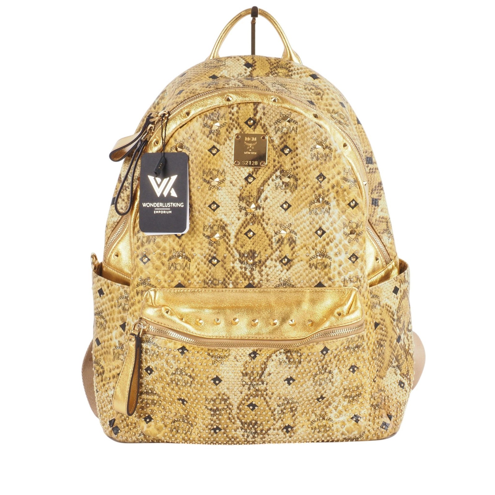 MCM Backpack Stark Large Limited Edition Snakeskin Print Gold Studded OP: €1240