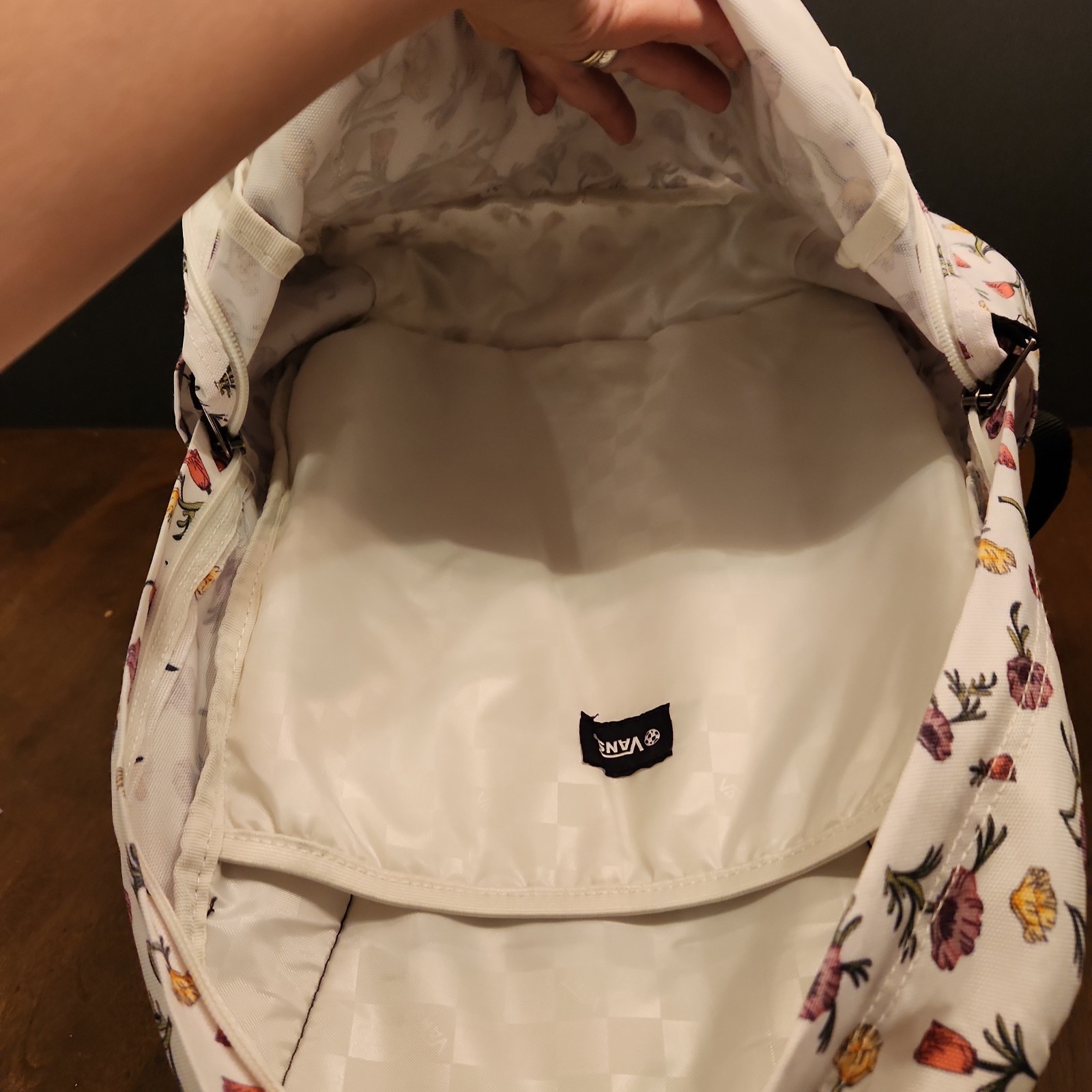 Vans Old Skool Floral White Backpack Flowers Laptop School Bag