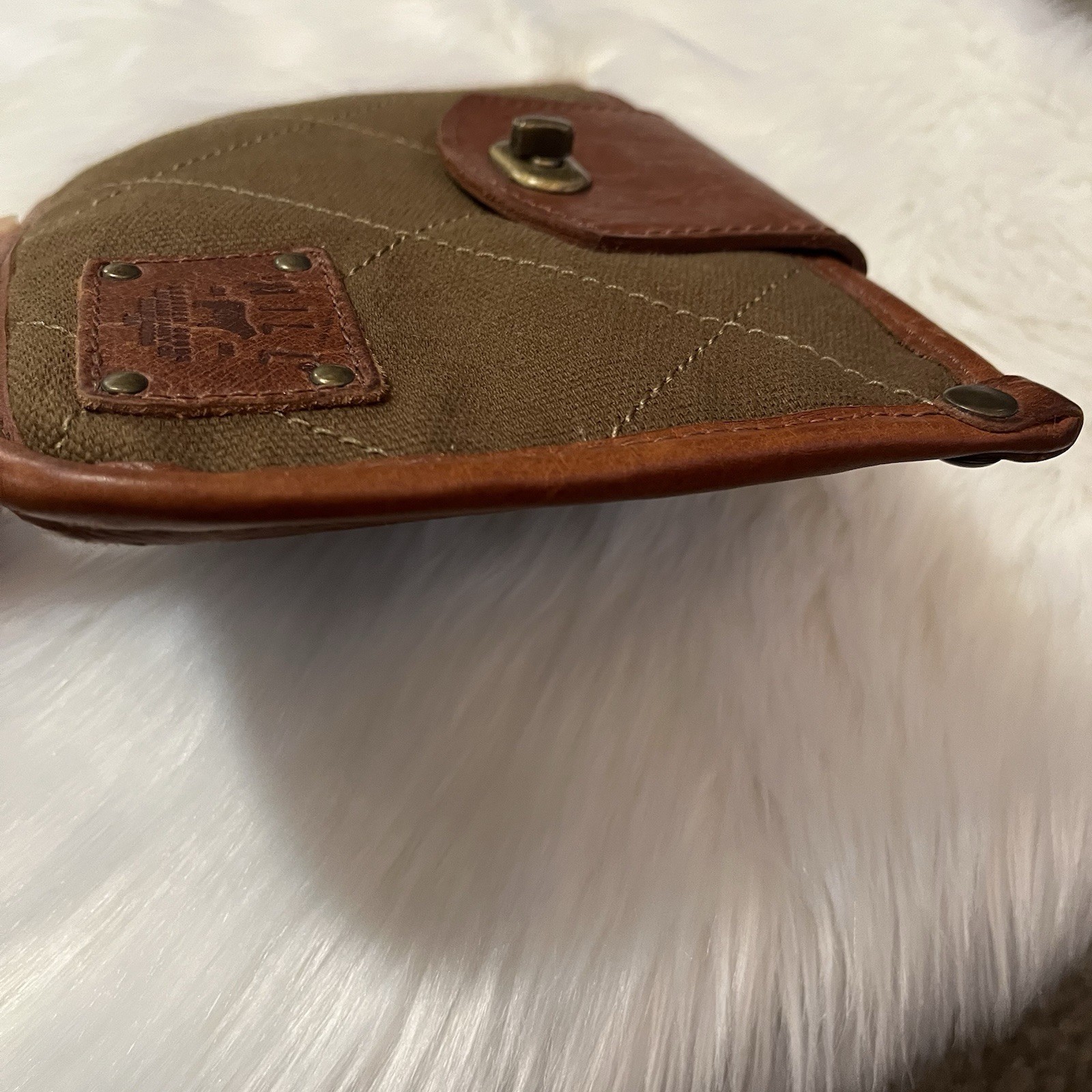 Will Leather Goods Quilted Canvas Pouch Bag Plaid Lined Olive Brown Eugene OR