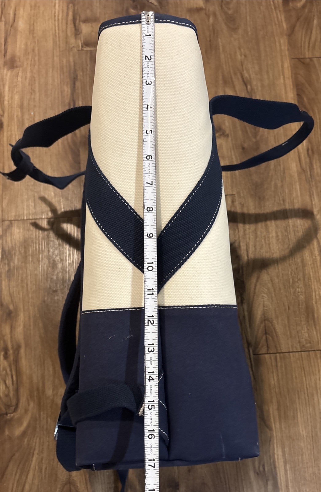 LLBean Large Insulated Navy & White Canvas Backpack Boat/Beach/Camping Tote