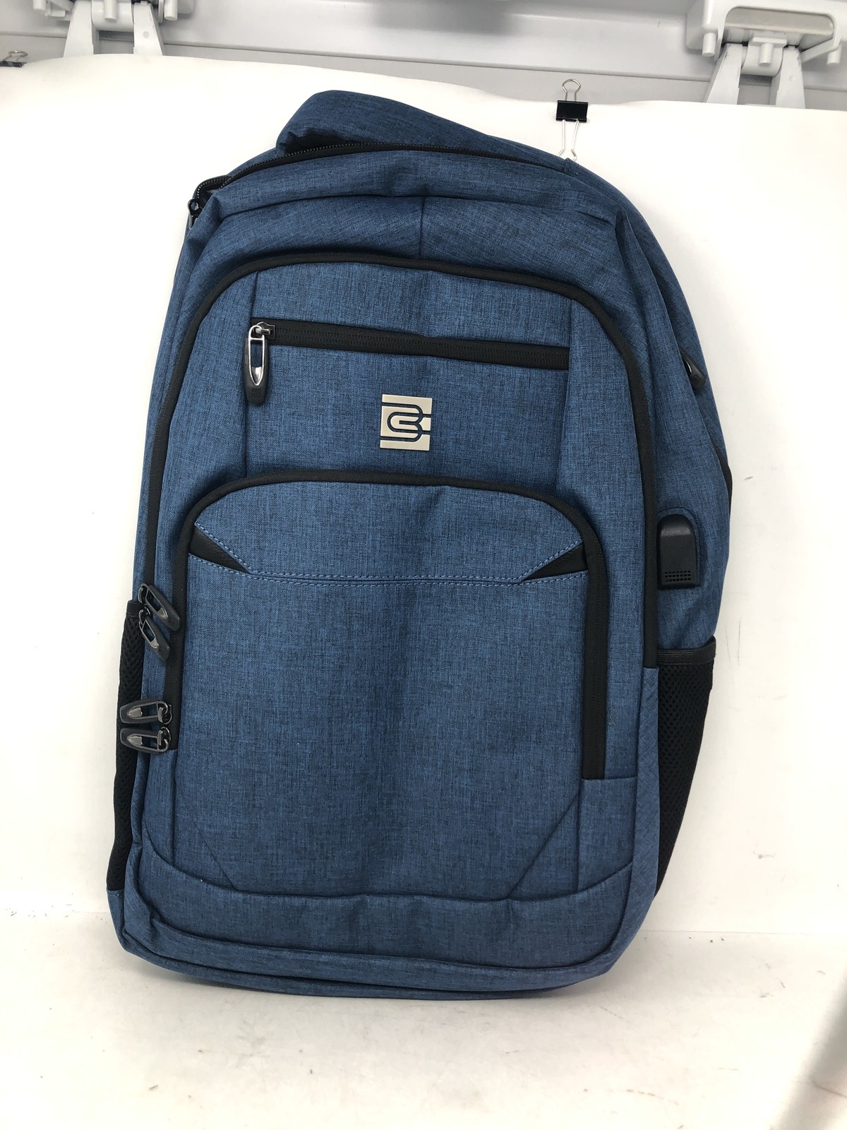 Bruno Cavalli Laptop Backpack with USB Charging Port Water Resistant Travel Blue