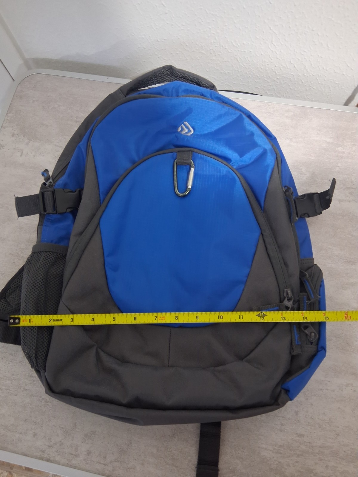 Deluxe Large Blue Grey Gray Backpack Padded Straps Many Pockets Buckle (UNUSED)