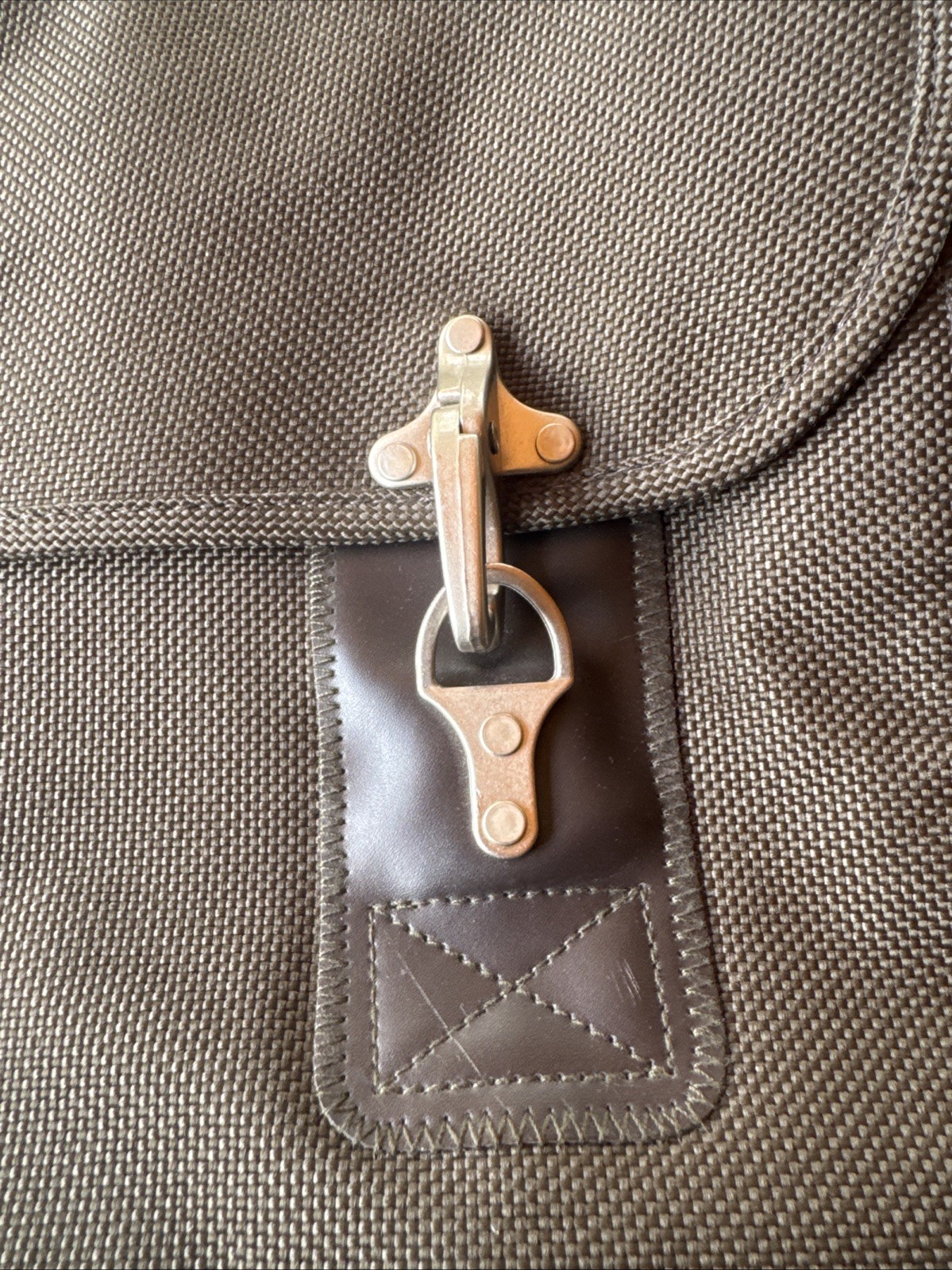 Khaki Green Thick Canvas Computer, Work Bag Strong Heavy Latch’s Lots Pockets