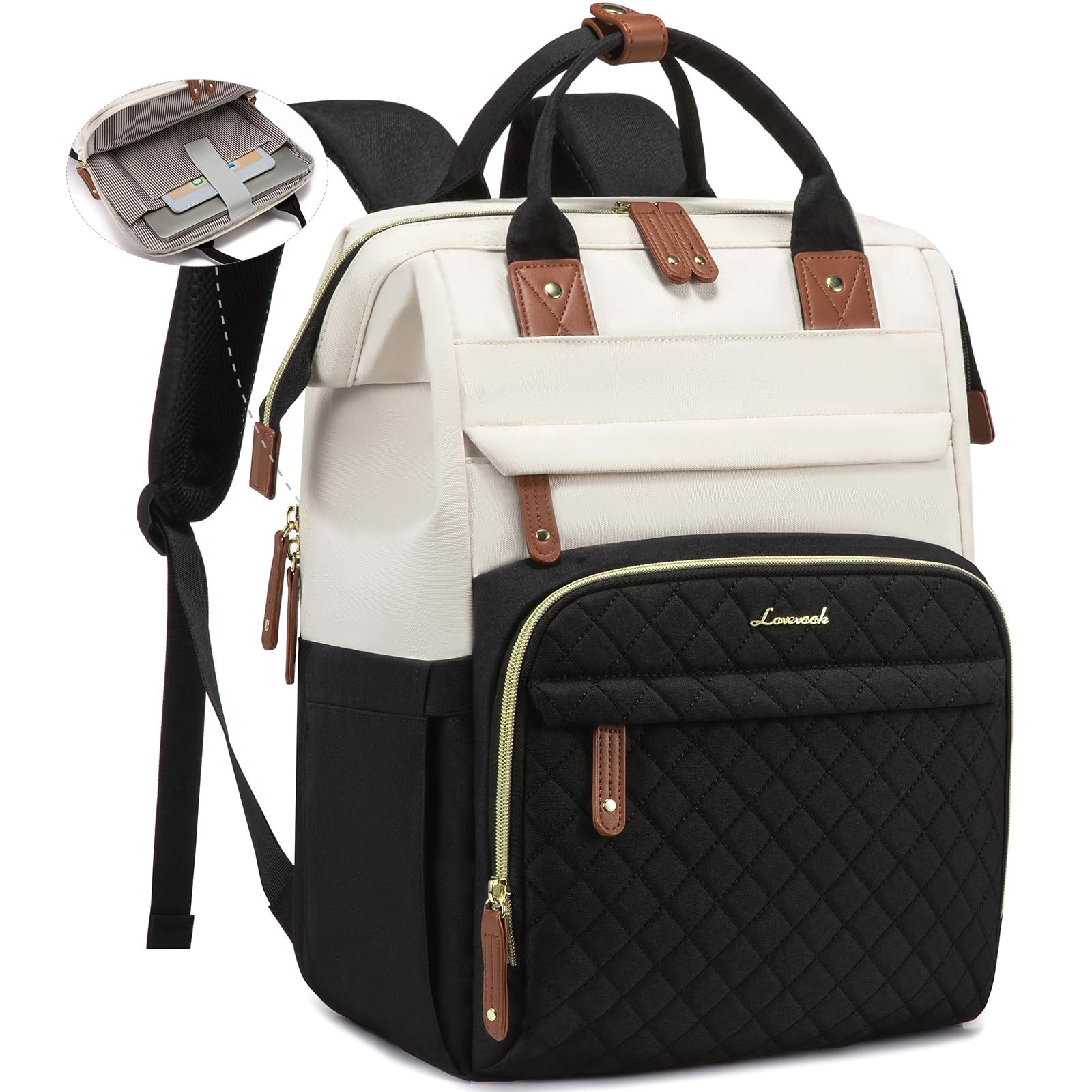 LOVEVOOK 15.6 inch Waterproof Laptop Backpack for Women Nurse Teacher Bag