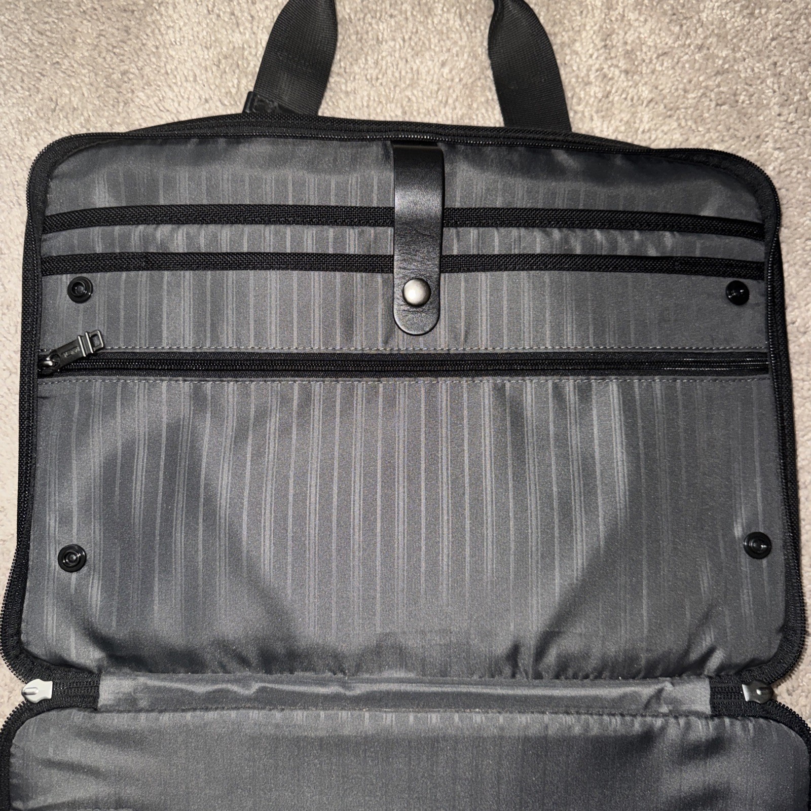 TUMI Alpha Expandable Organizer Briefcase Laptop Bag Black