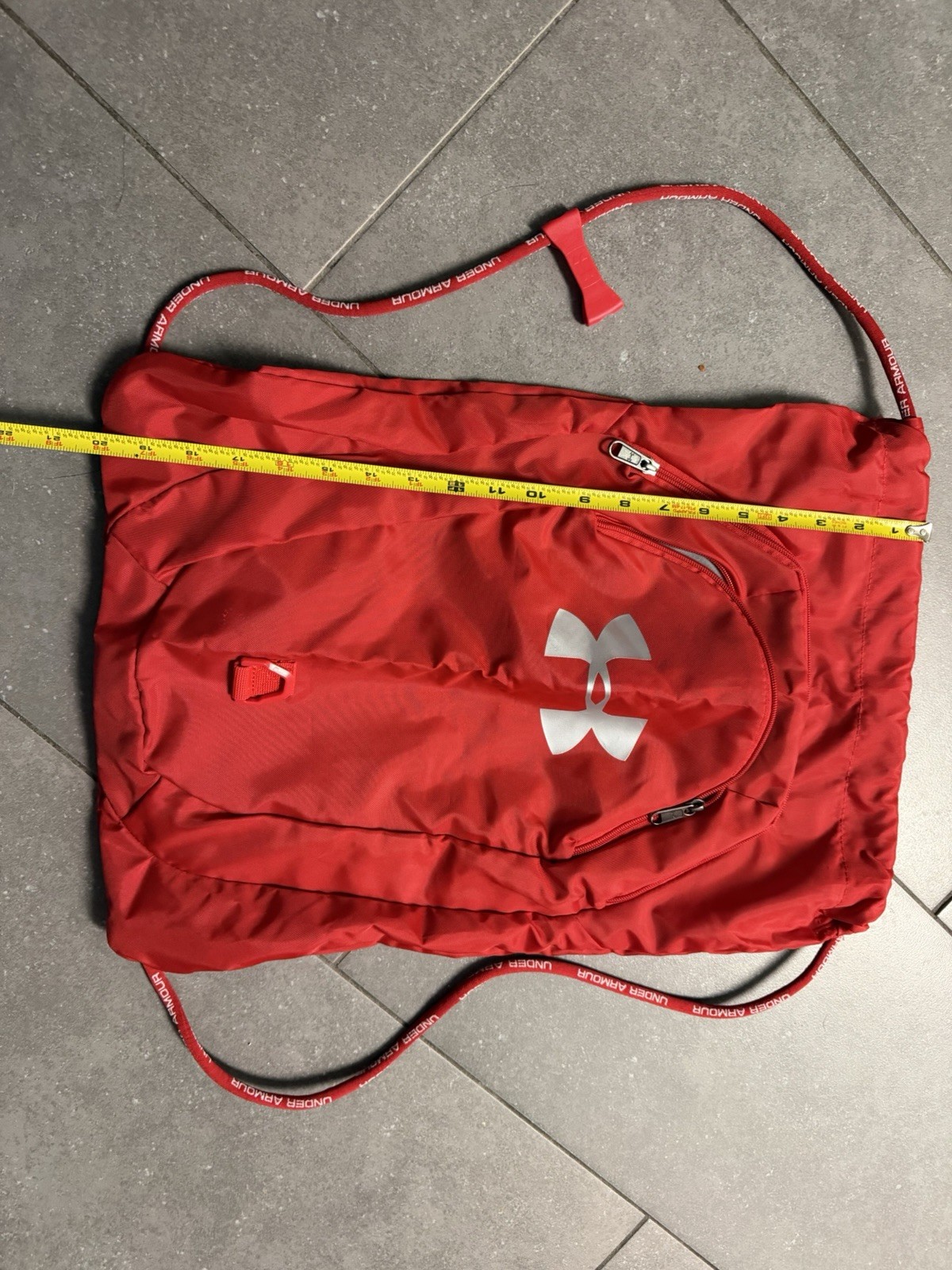 Red Under Armor Drawstring Bag 20in