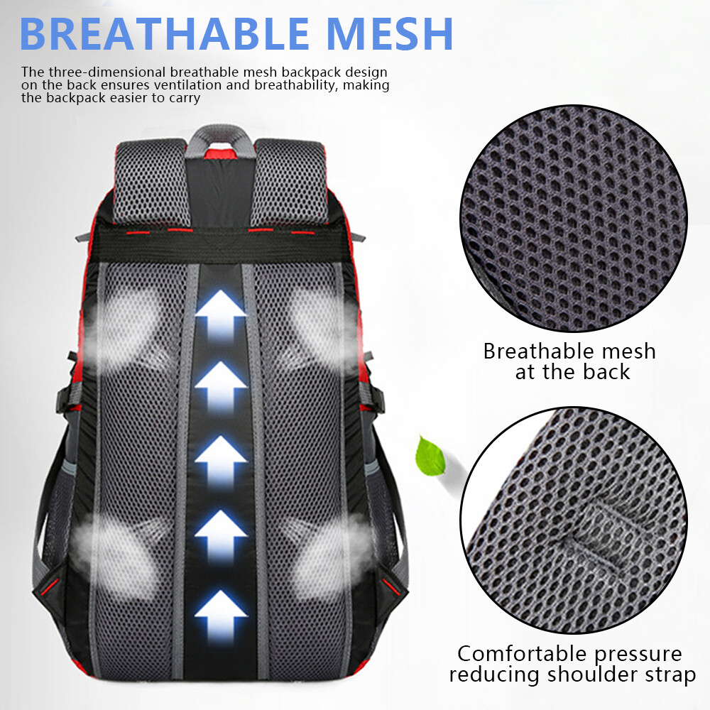 40L Nylon Travel Backpack Waterproof Outdoor Rucksack Men Camping Hiking Bag