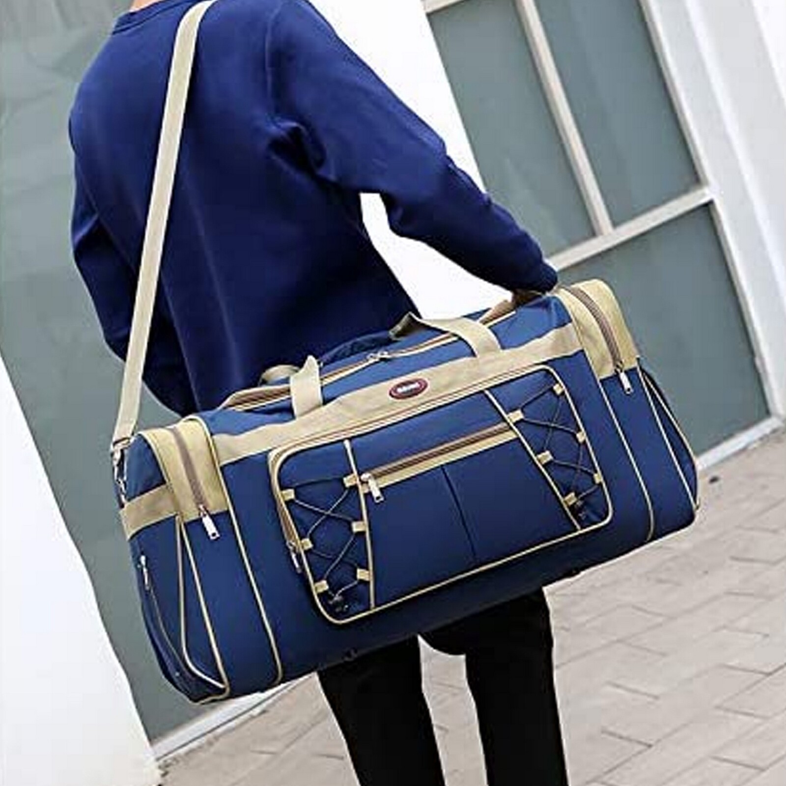 72L Large Duffle Bag for Men Women Foldable Travel Luggage Weekender Bag w Strap