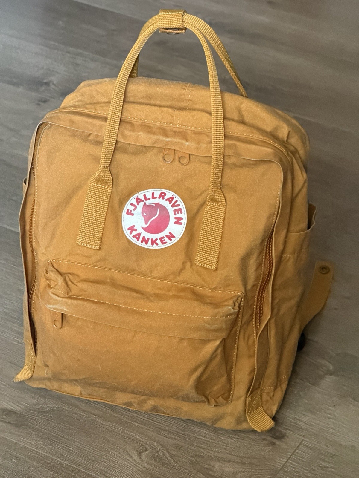Fjallraven Backback Kanken Yellow School Outdoors Handles Pockets 23510