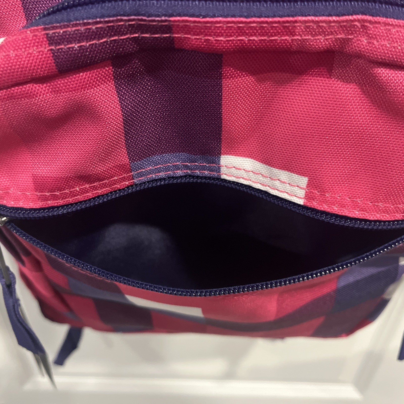 Trans by Jansport Supermax Backpack Bag 2200 CubicInch Pink Purple Buffalo Plaid