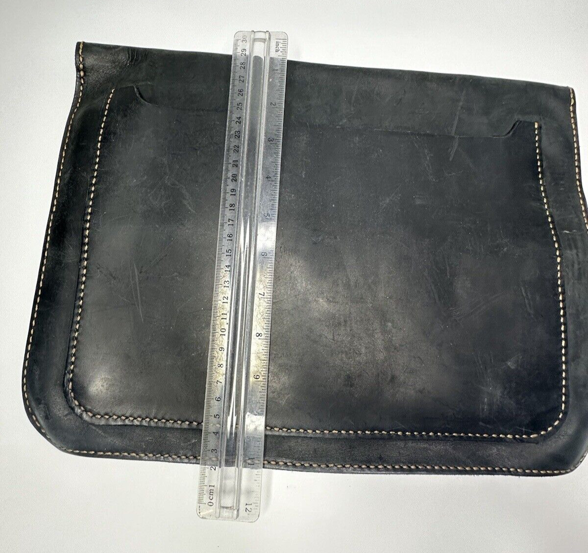 Attache Black Leather Handmade Briefcase Jude 1:2 Mercy Peace Love Abundance