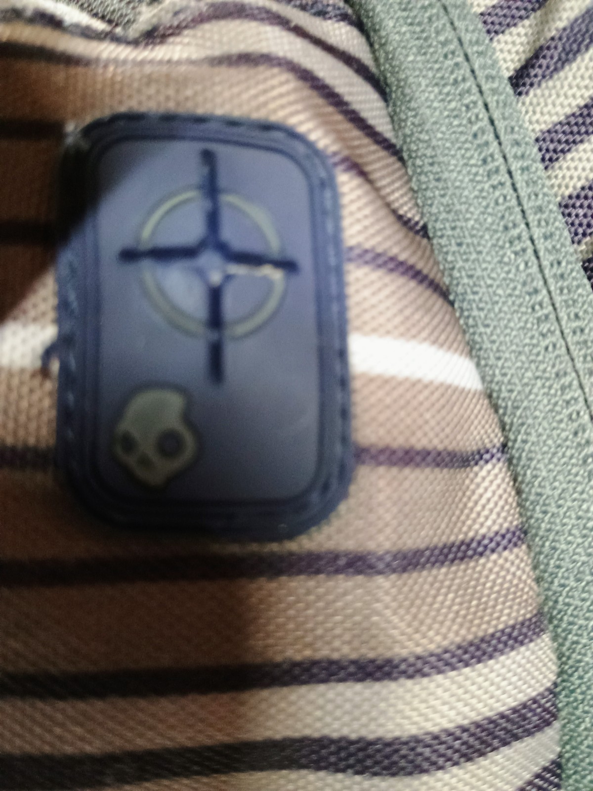VTG Skullcandy Ink’d Skateboard Backpack Striped Navy Blue & Gray Skate Book Bag