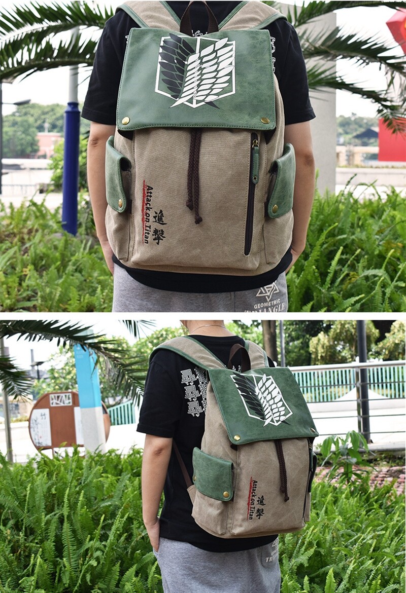Anime Attack on Titan Backpack Shoulder Bag Student School Bag Laptop Bag Unisex