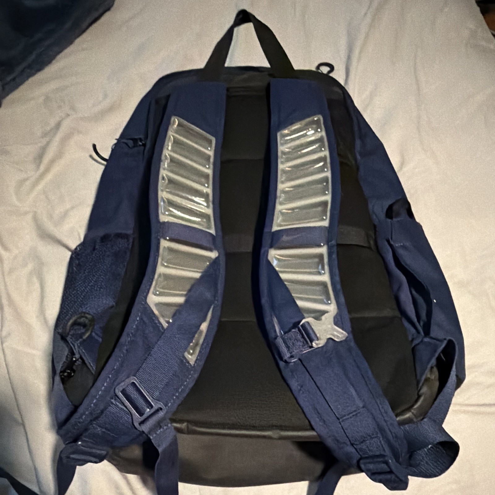 Nike Elite Unisex Backpack Blue/Black Zip Closure Bottle Pocket Adjustable Strap
