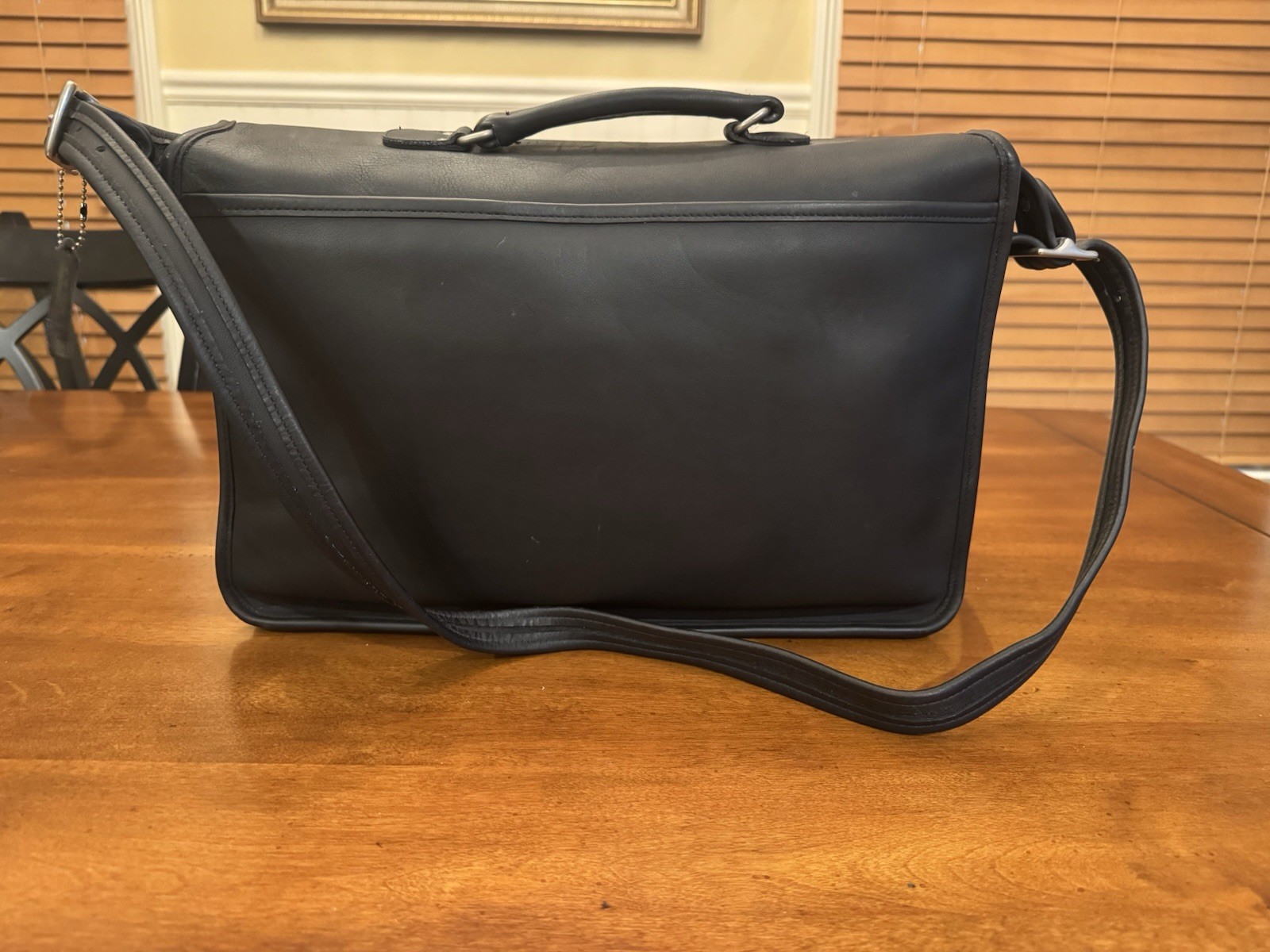 Coach Black Briefcase/Document Case Turn Lock with Shoulder Strap for Work