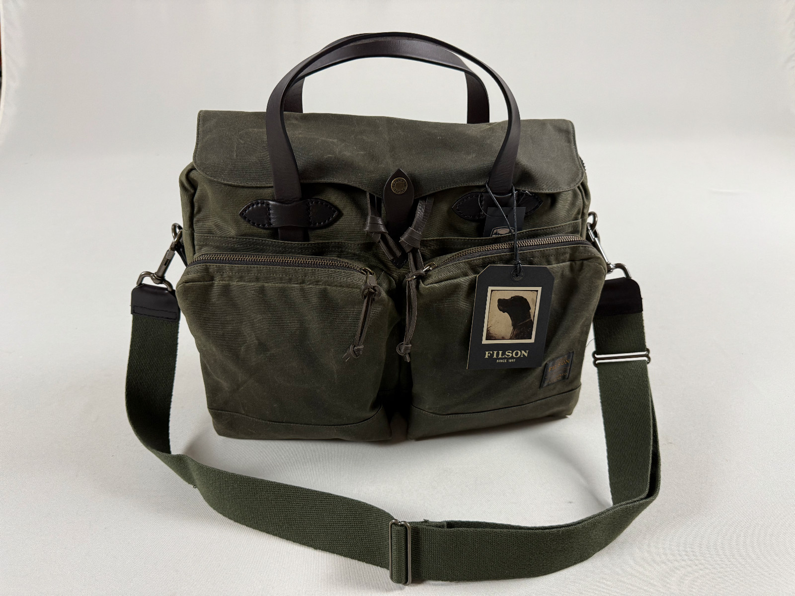 FILSON 24-HOUR TIN CLOTH BRIEFCASE OTTER GREEN NWT