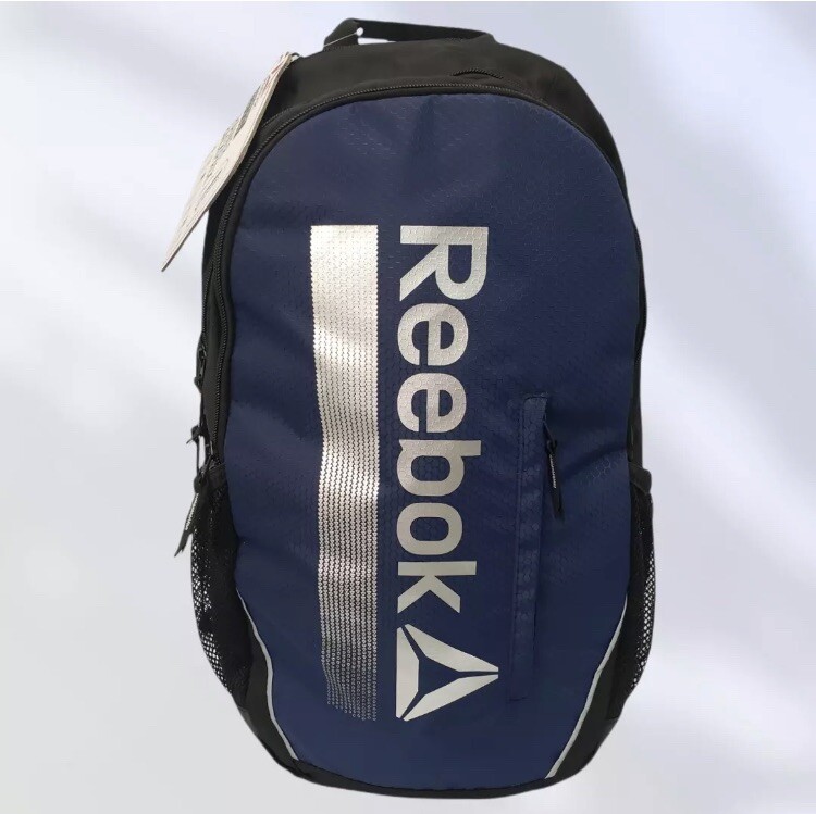 Reebok Trainer Backpack Vector Navy Blue Gym Workout Water Resistant Breathable