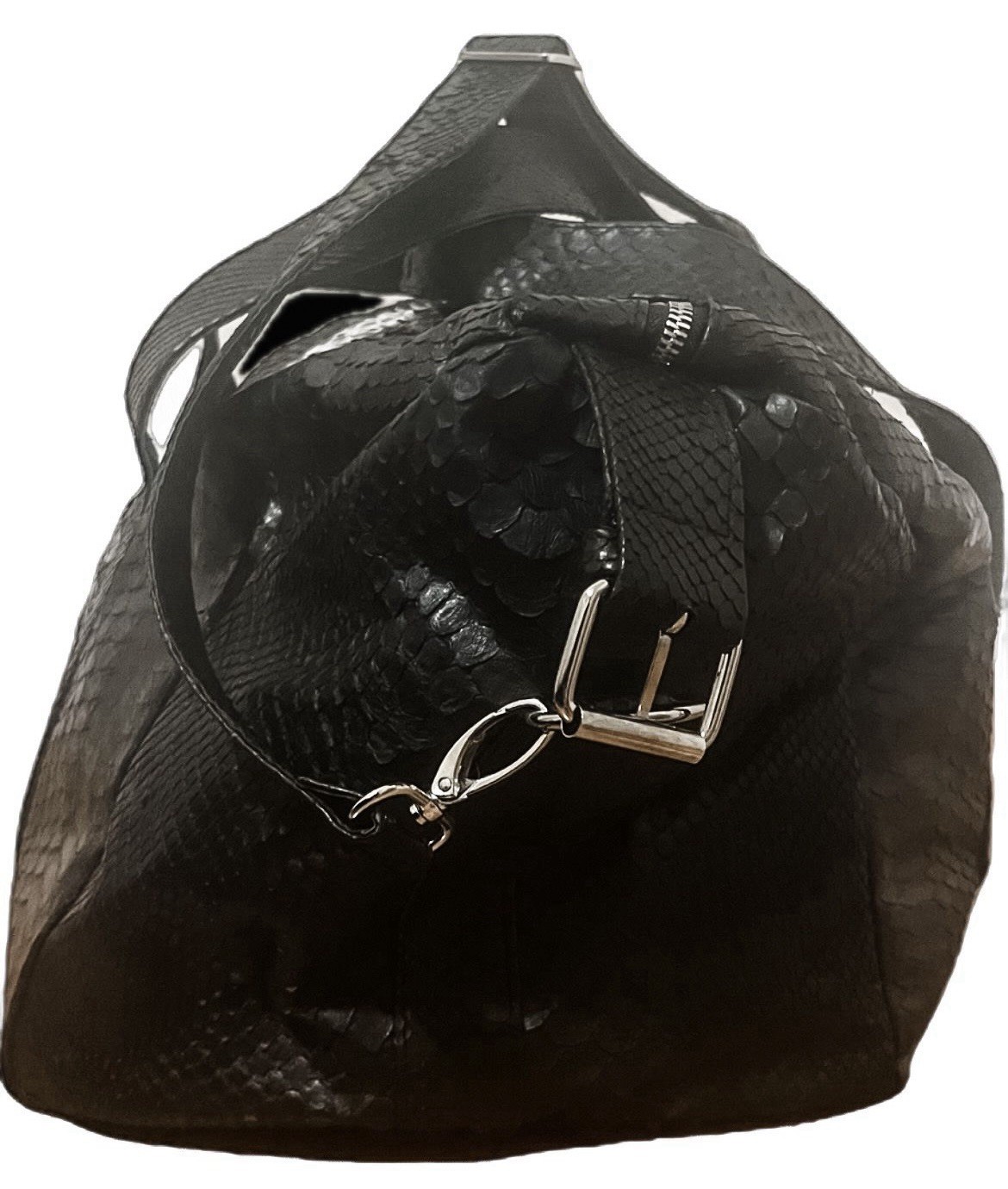 Cool and stylish Python Duffle Bag. 100% real python leather. Unisex.