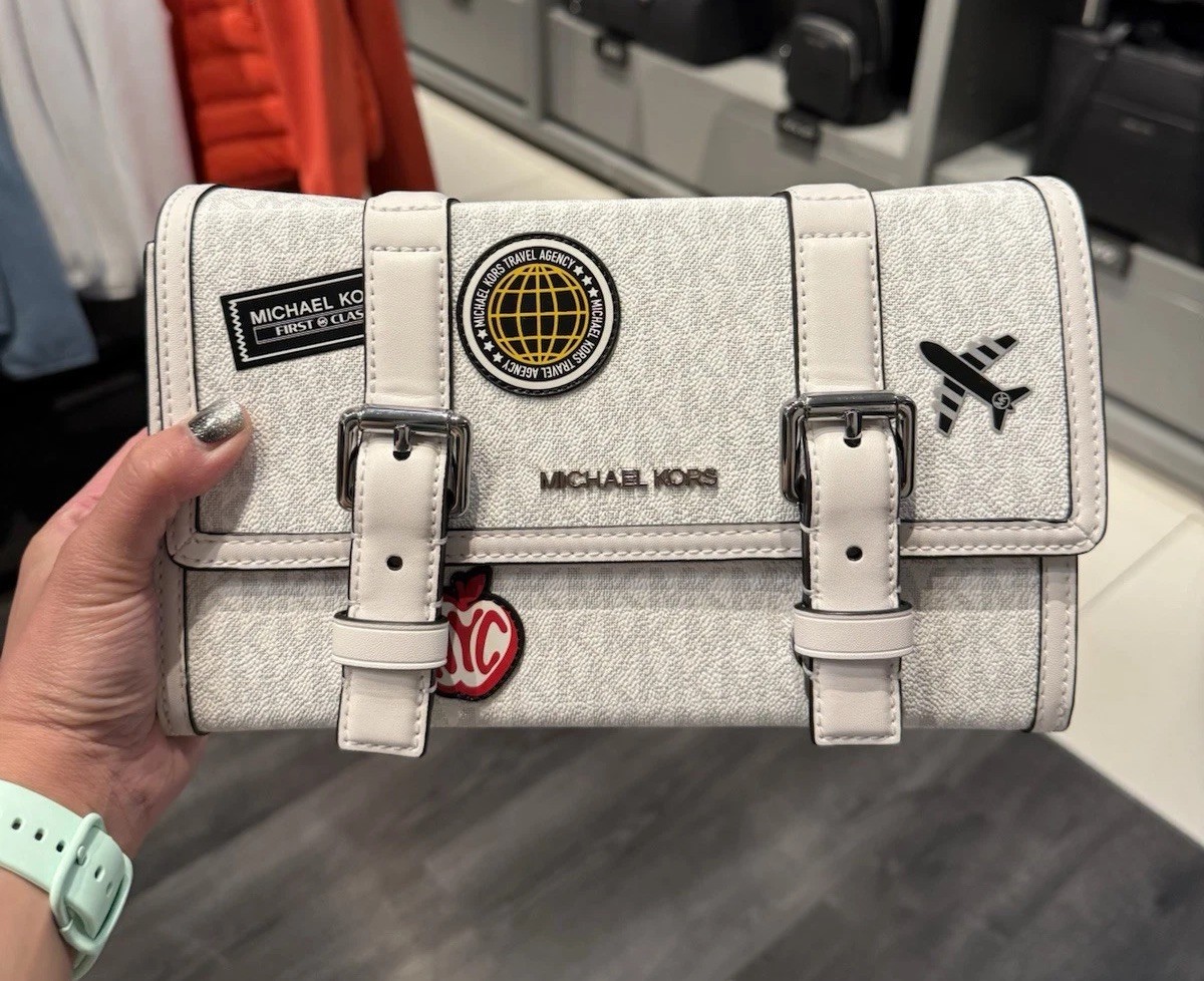 Michael Kors Cooper Embellished Signature Logo Trunk Crossbody Bag Bright White