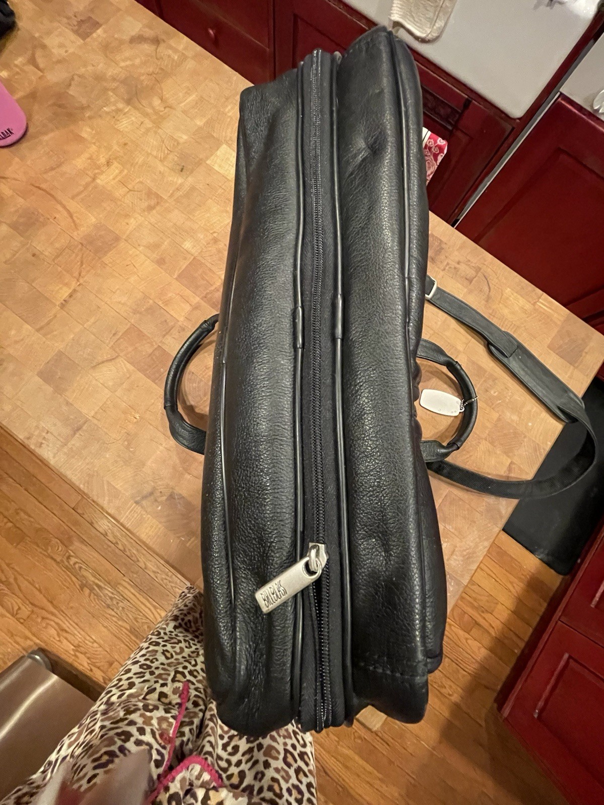 Bill Blass Men’s Vintage Vegan Black Laptop Briefcase