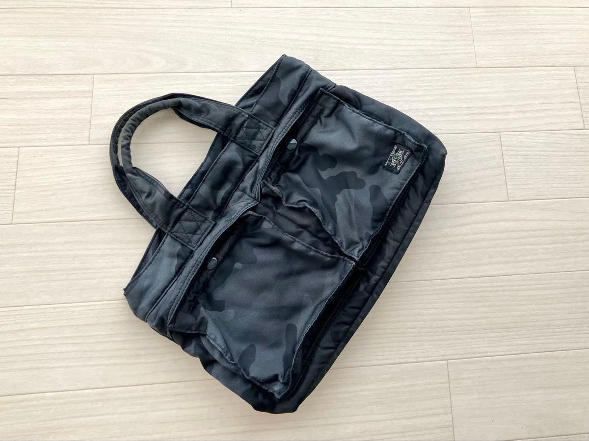 Authentic YOSHIDA Kaban Porter TANKER 30th Anniversary Tote Gray Camouflage 23cm