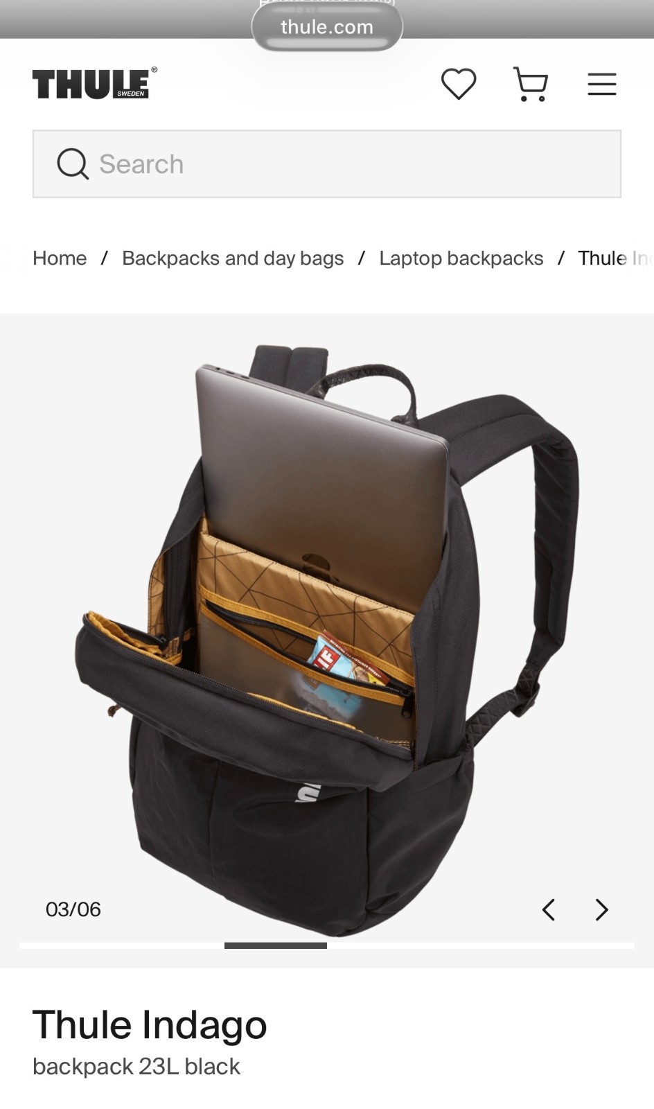 Thule Indago Black Backpack – Brand new!