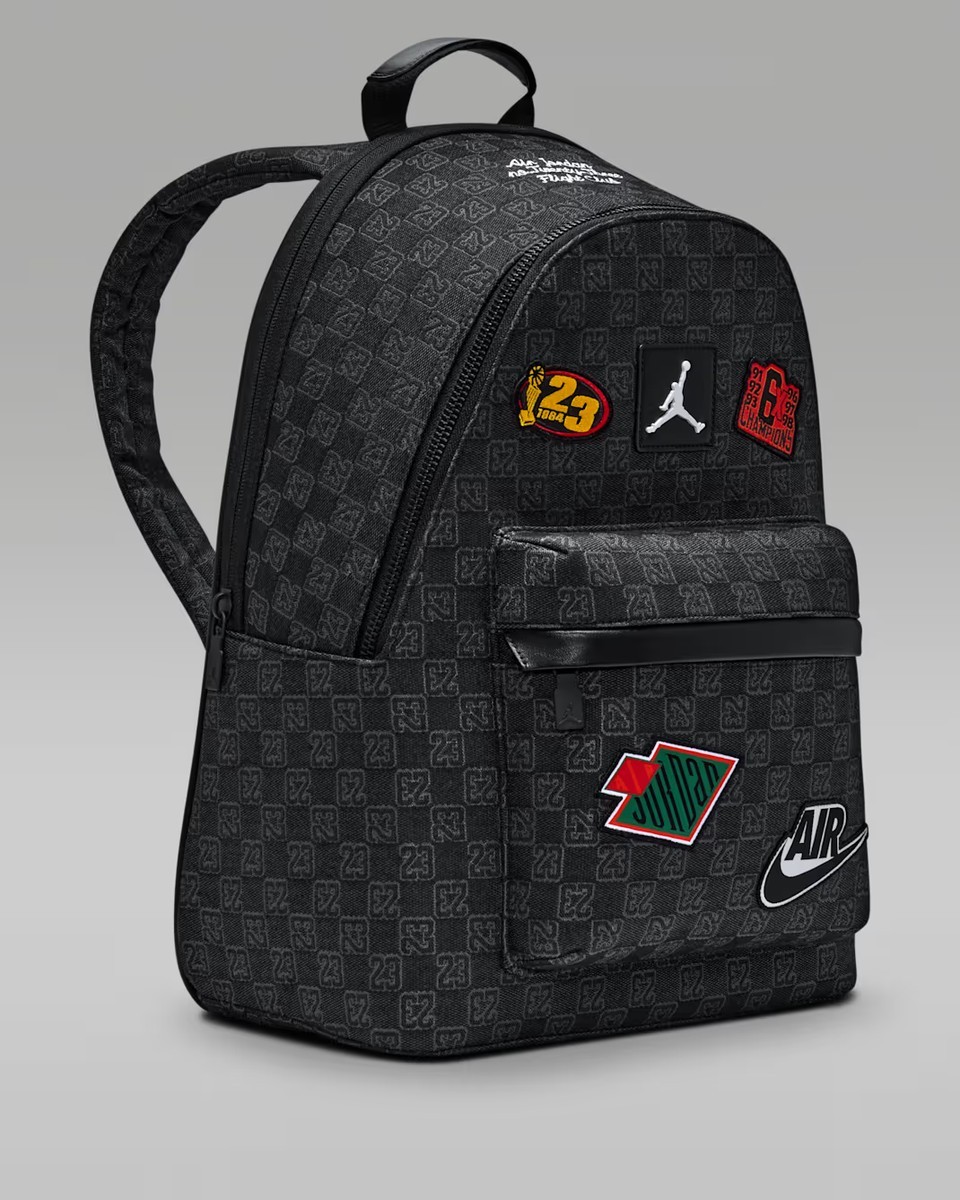 Jordan Air Monogram Backpack 20L Black Bookbag Luxury Bag MA9155-023 Limited