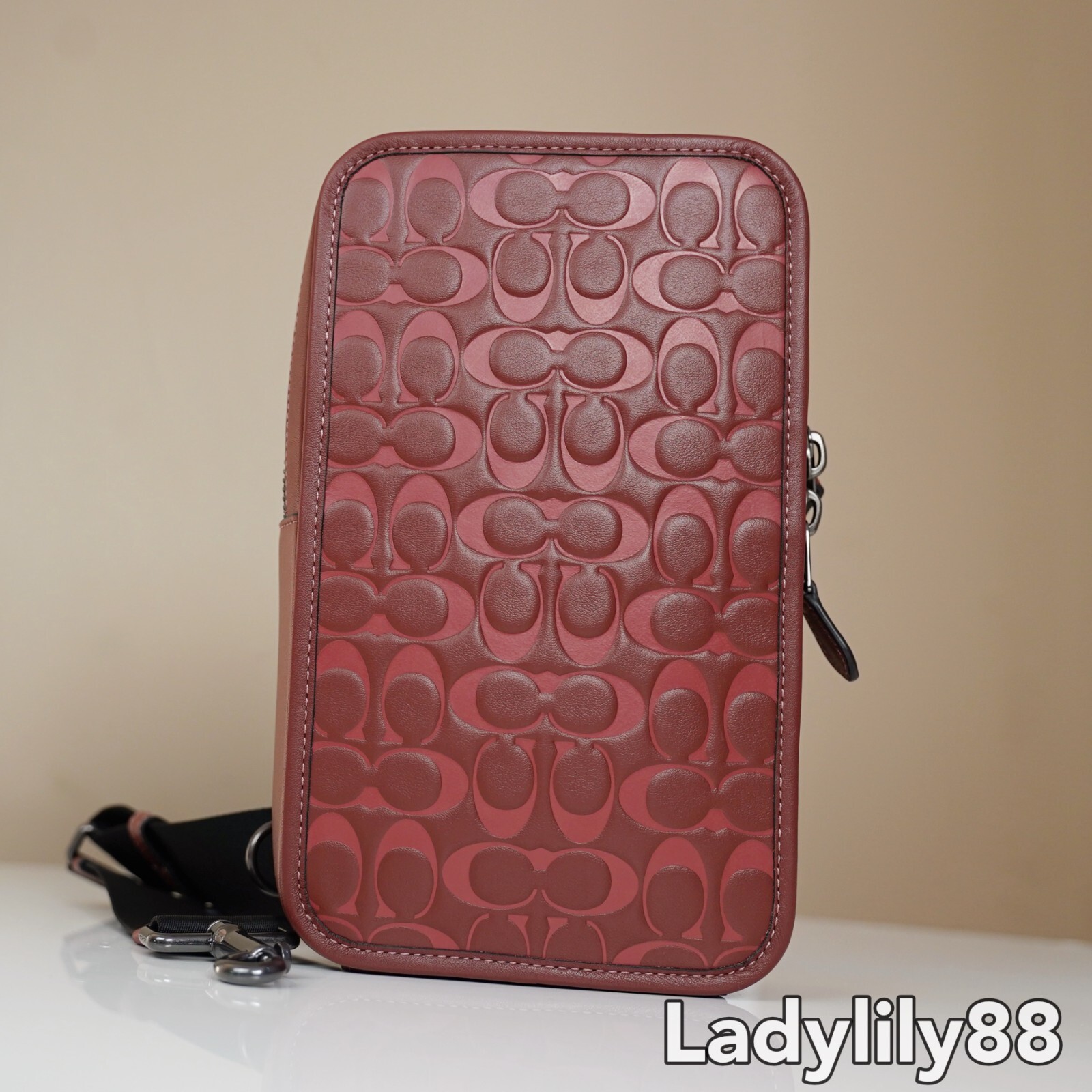 NWT Coach CJ583 Sullivan Pack In Signature Smooth Calf Leather Wine Multi $398