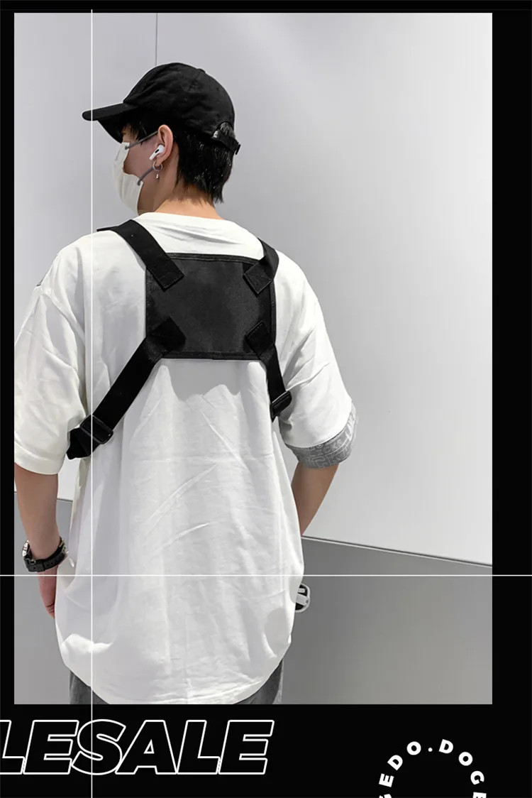 1pcs/set Men’s High-Density Nylon Tactical Vest Bag with Multiple Compartments C