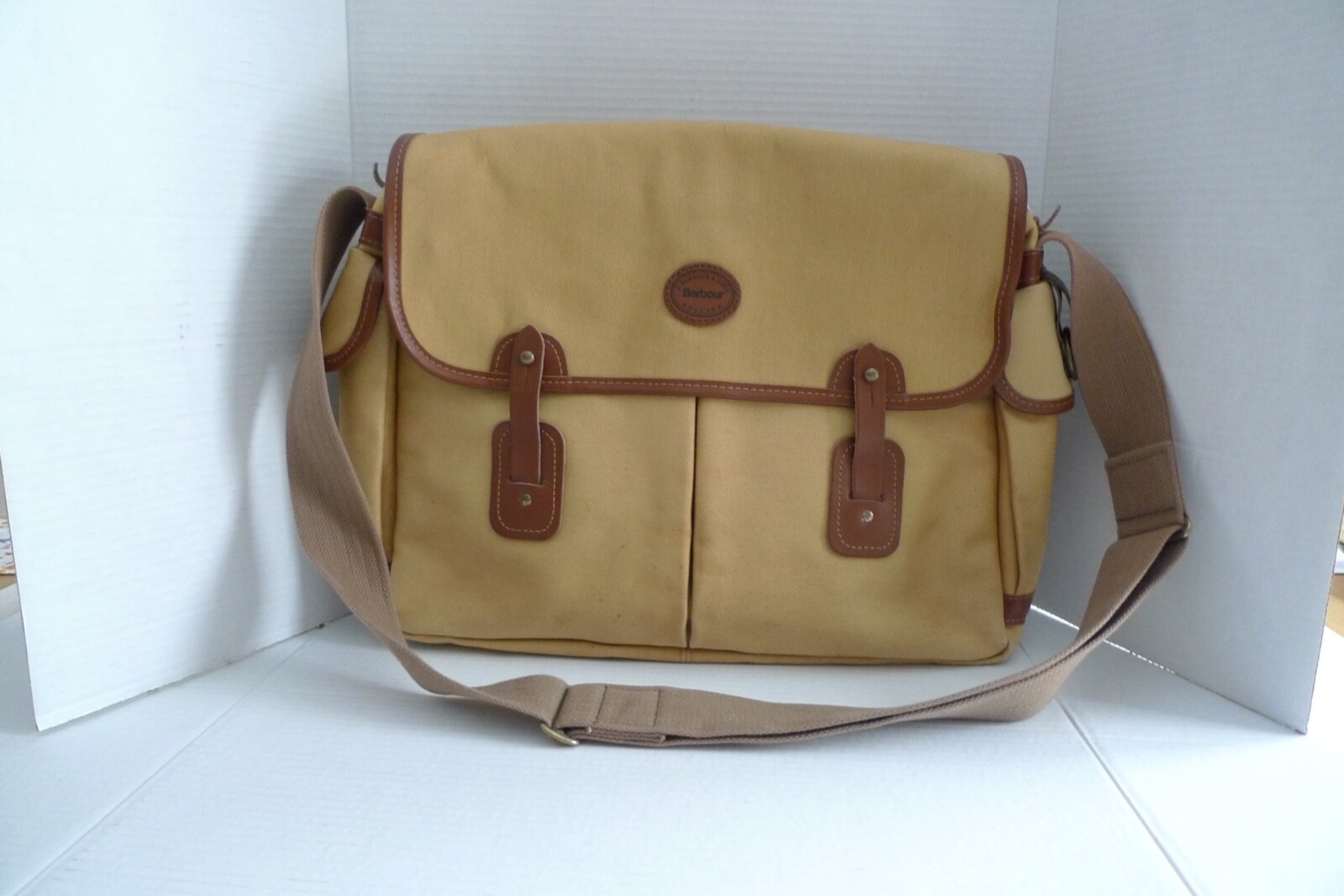 BARBOUR- B730 CHEVIOT COTTON CANVAS BAG -WITH LINER- MADE IN ENGLAND