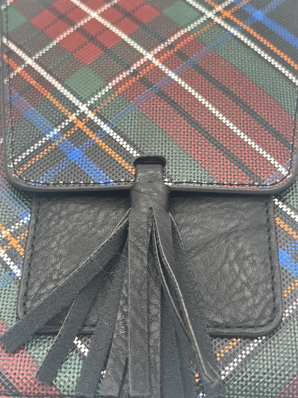 Plaid Tartan Belt Bag with Carabiner