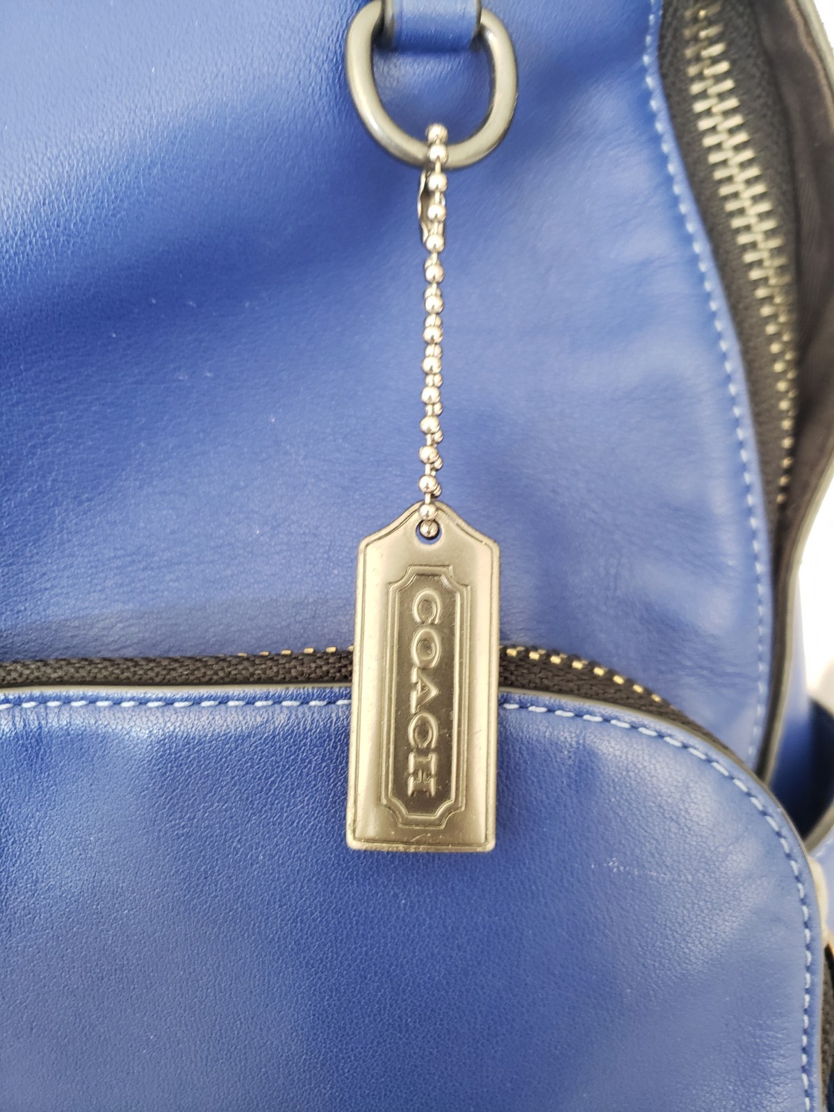 Coach C2934 Graham Leather Backpack RARE Electric Blue Gunmetal Hardware