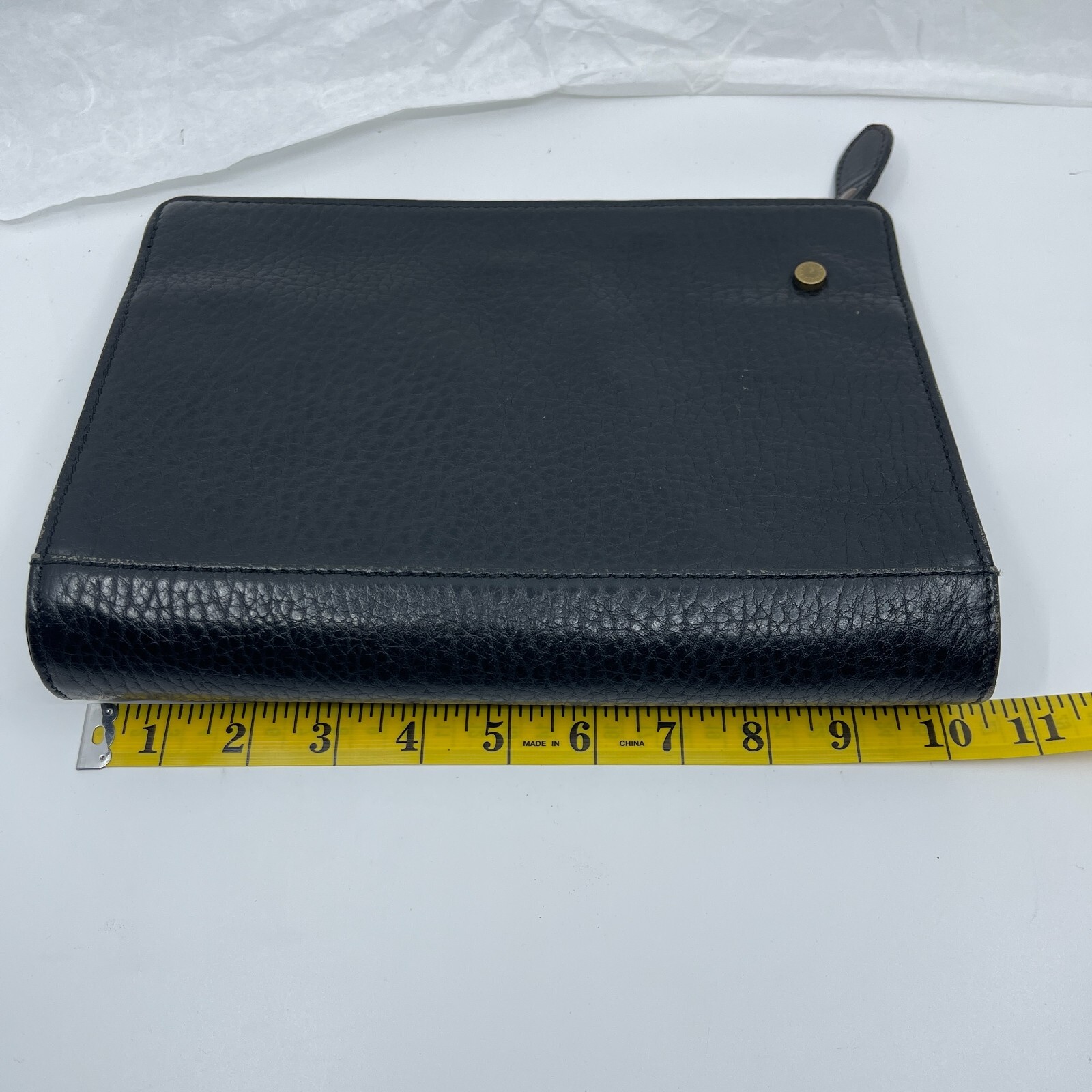 Burberry Black Leather Clutch Bag Check men’s Auth From Japan