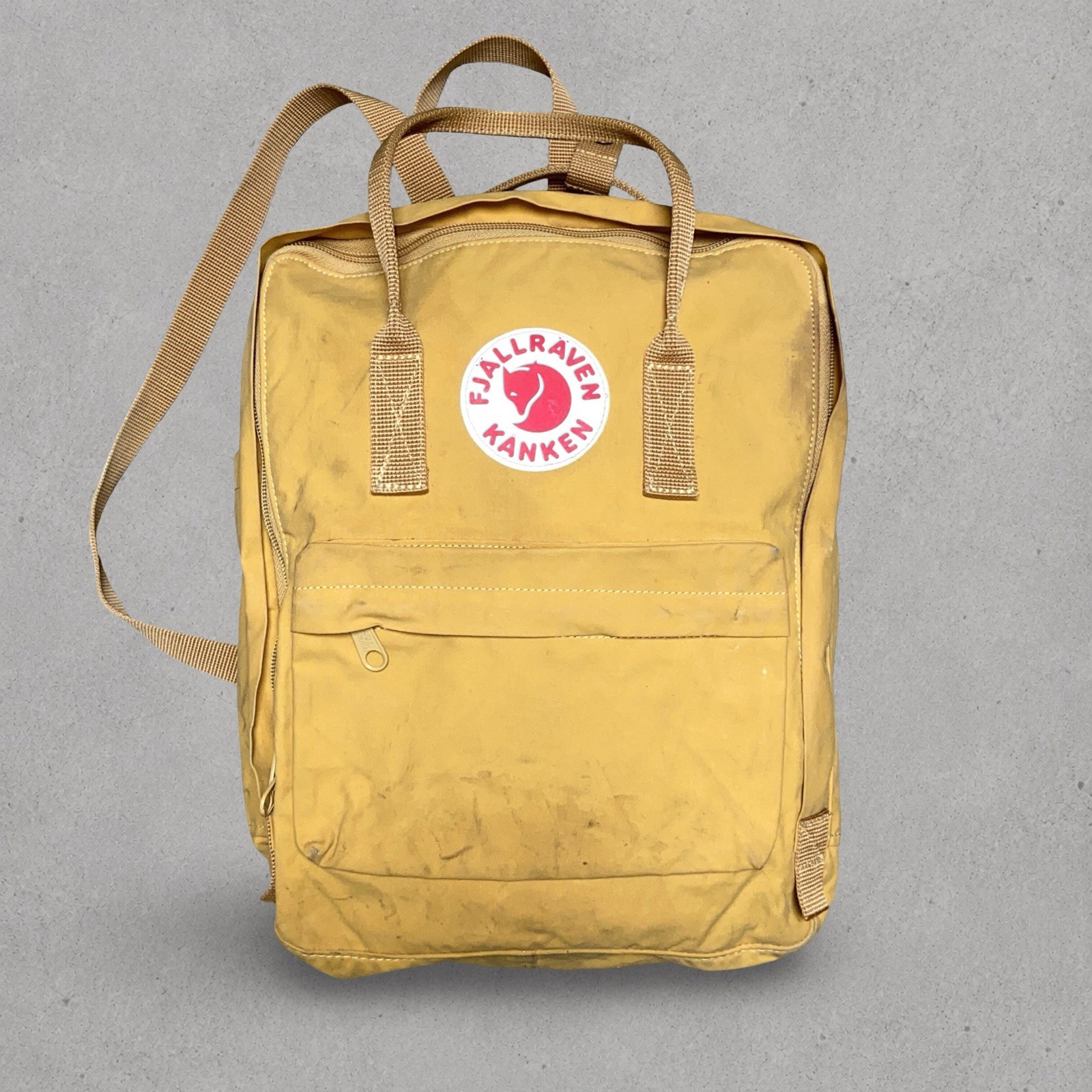 Fjallraven Kanken Classic Backpack Yellow School Travel Bag Sweden Used/Worn