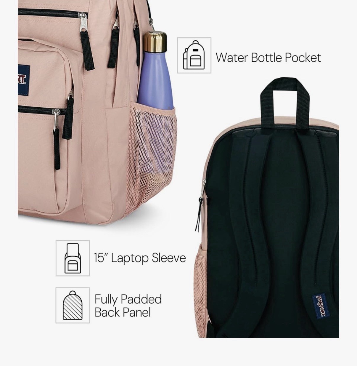 JanSport Laptop Backpack – Computer Bag with 2 Compartments, Ergonomic Shoulder