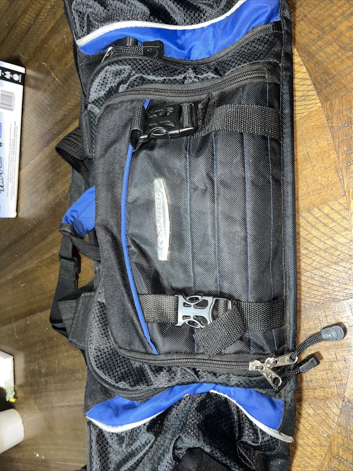 Starter Duffle Gym Bag Black And Blue Metal Tag